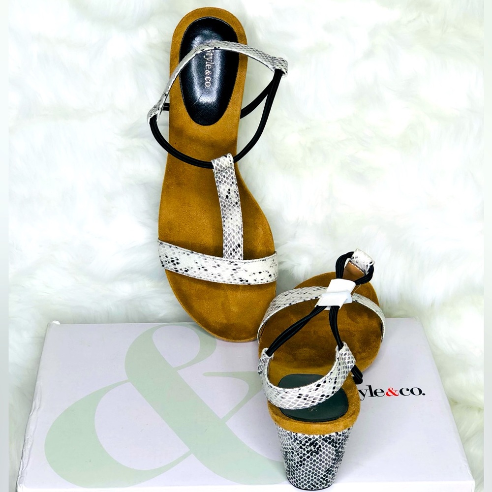 Style & Co. animal print sandals